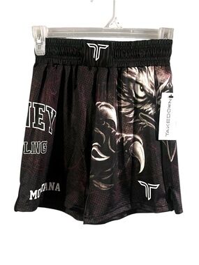 NWT Takedown Kids Black Graphic Wrestling Shorts